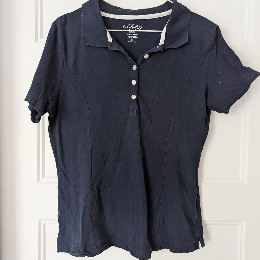 Riders by Lee Blue Button Down Polo Shirt